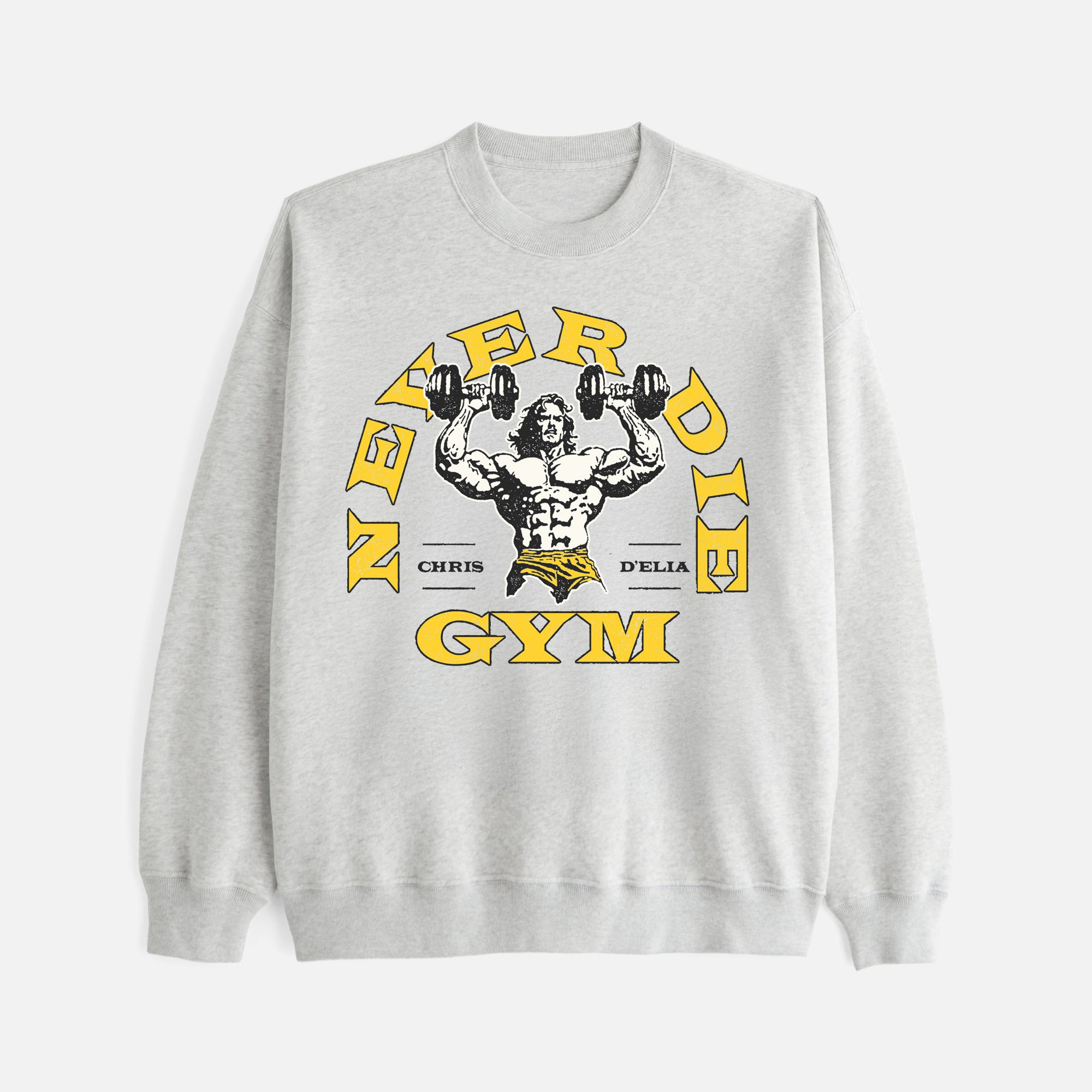 Never Die Gym Heather Grey Crewneck