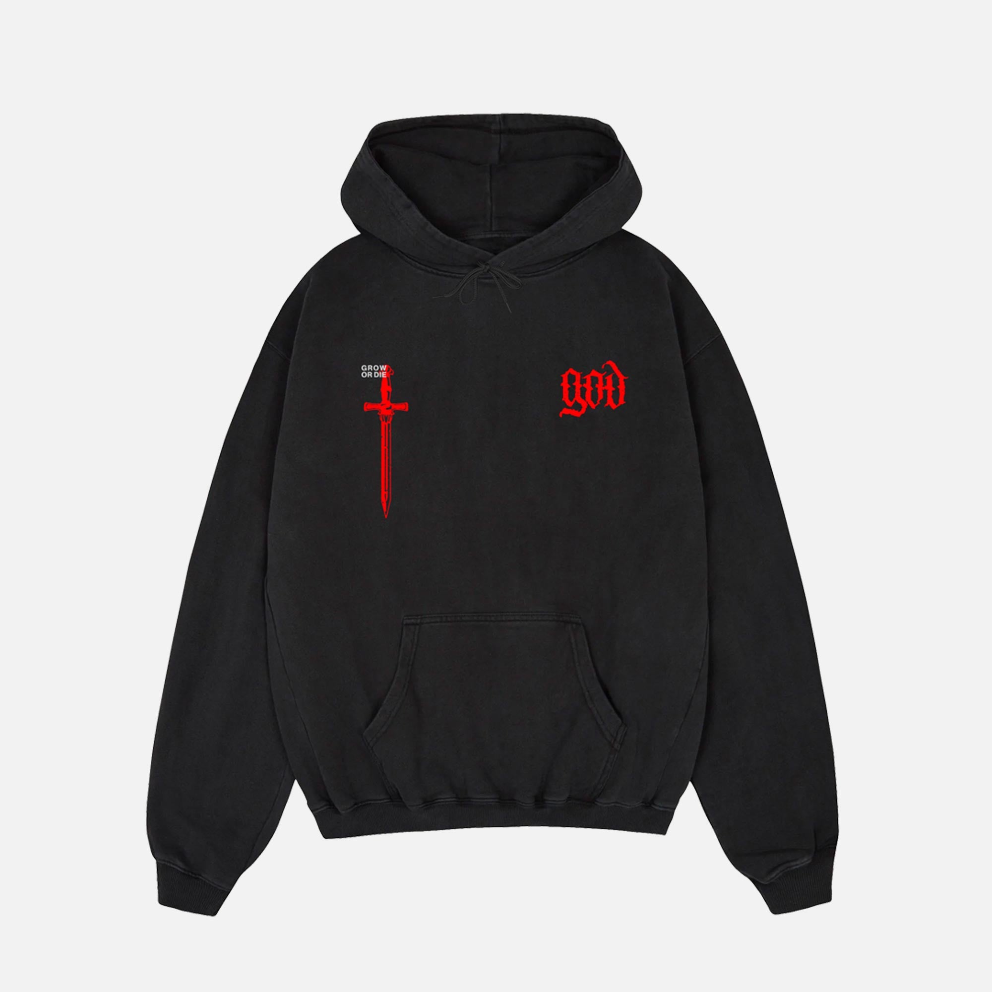 Grow or Die Premium Hoodie. Front
