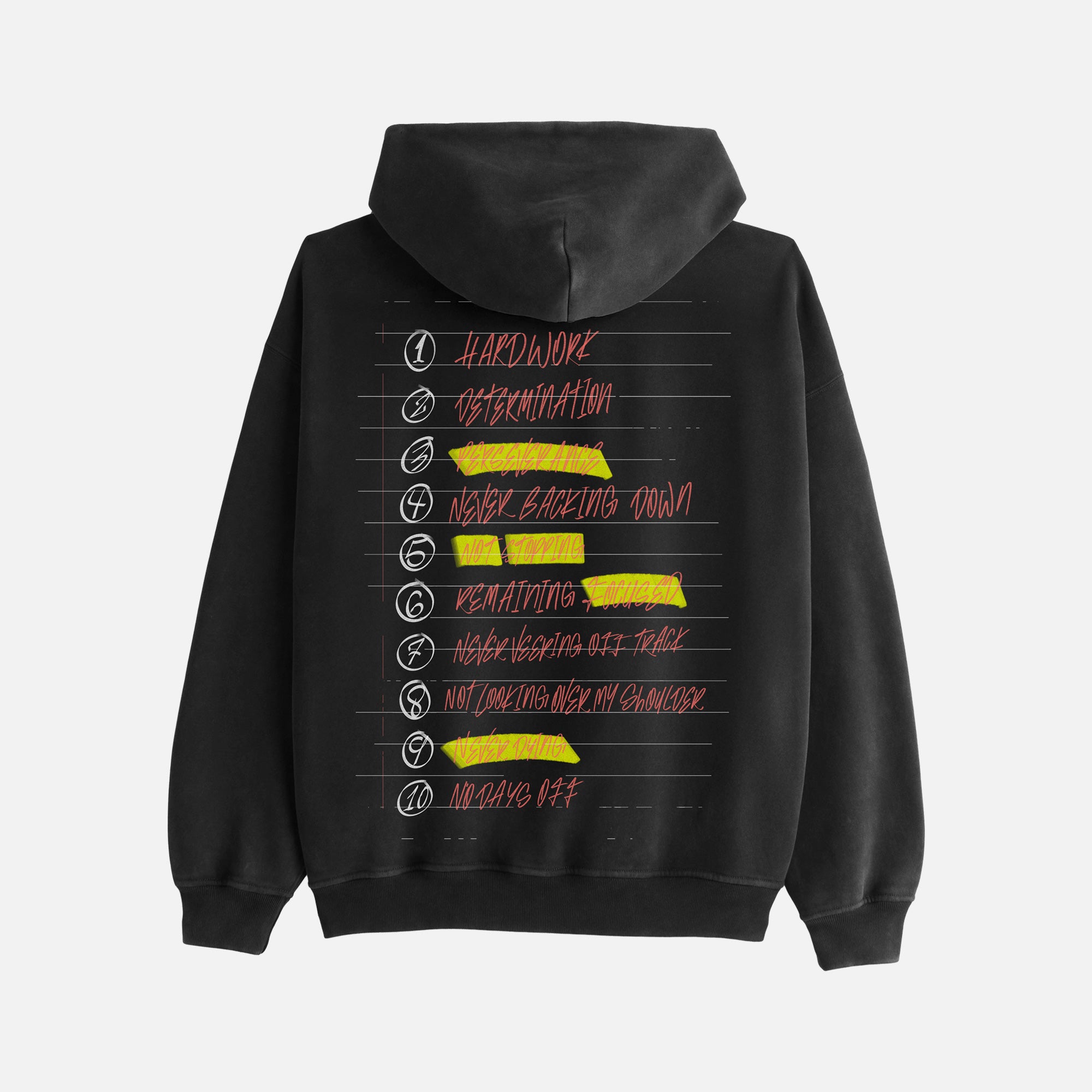 10 Gym Commandments Black Hoodie