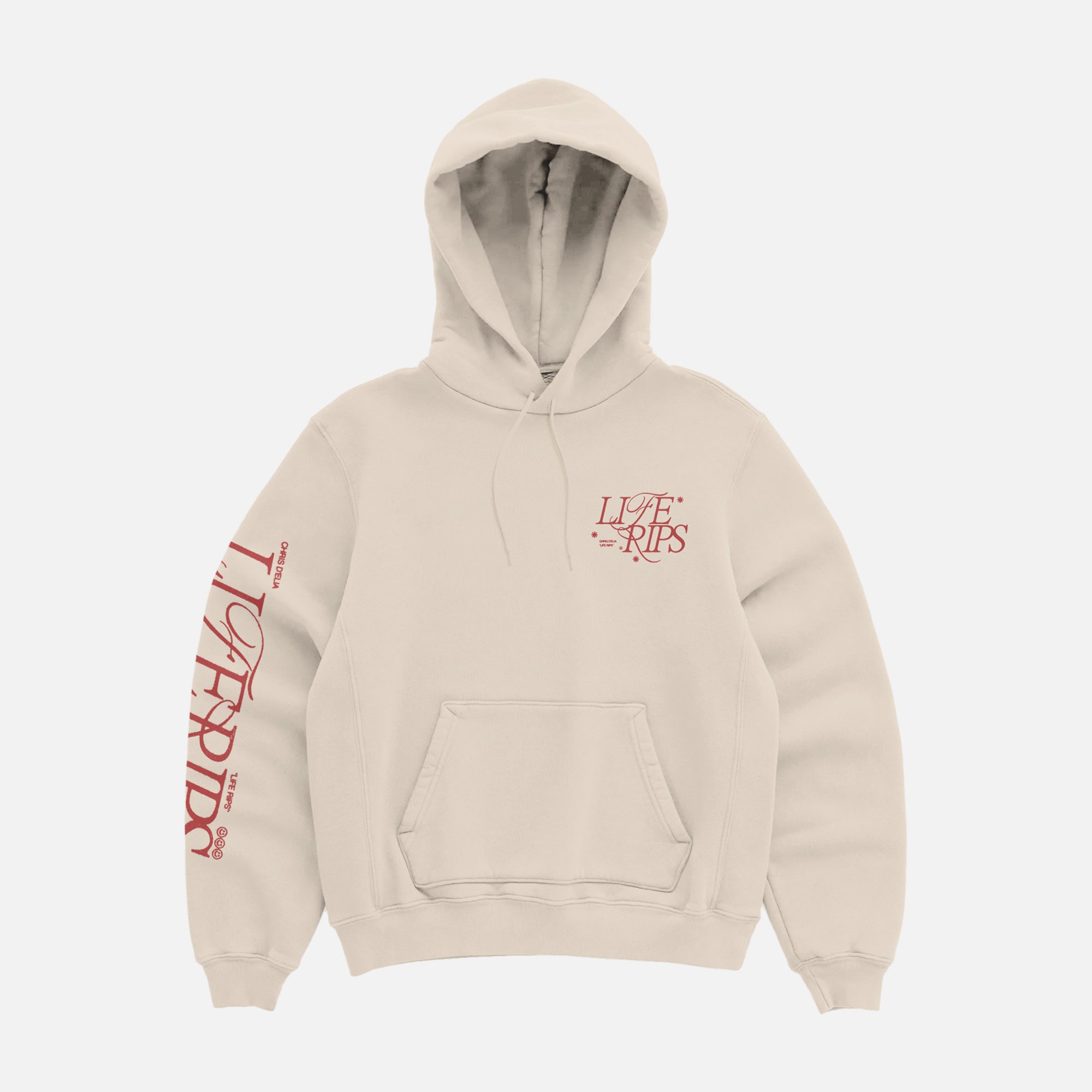 Life Rips Happy Tan Hoodie