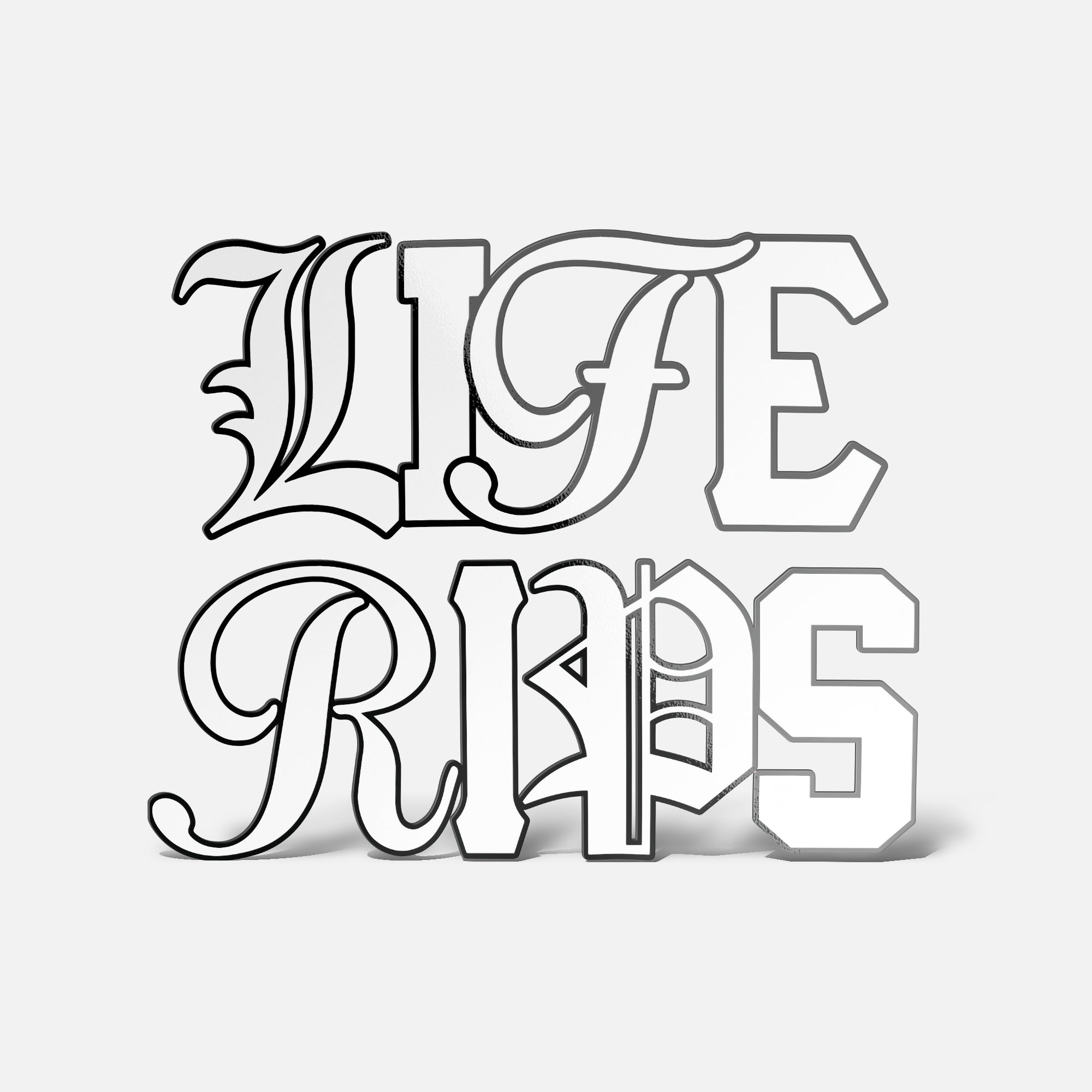 Life Rips White Decal