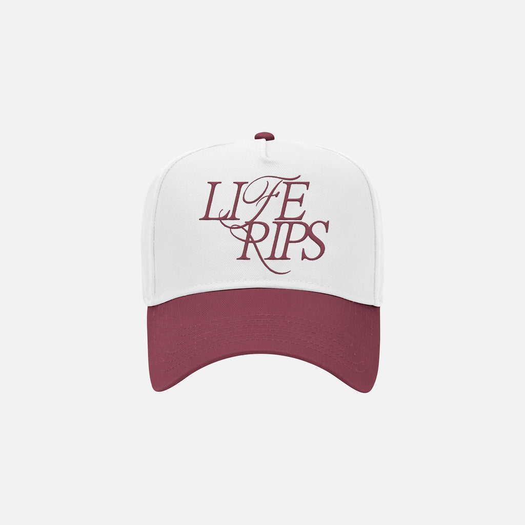 Life Rips White/Maroon Hat