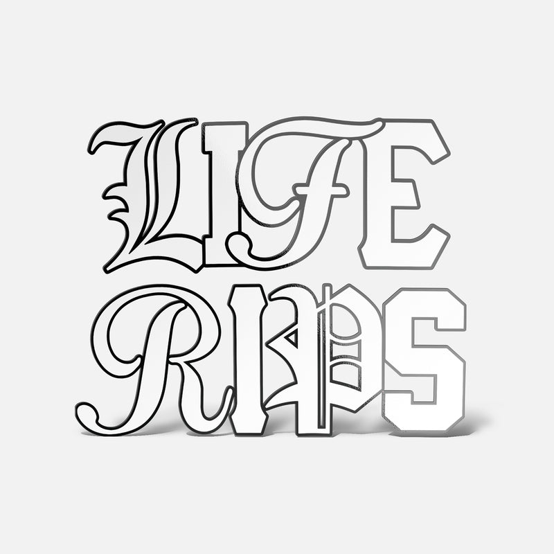 Life Rips White Decal