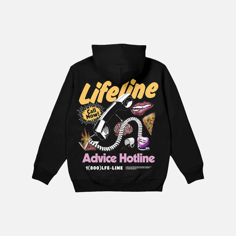 Lifeline Advice Hotline Black Hoodie